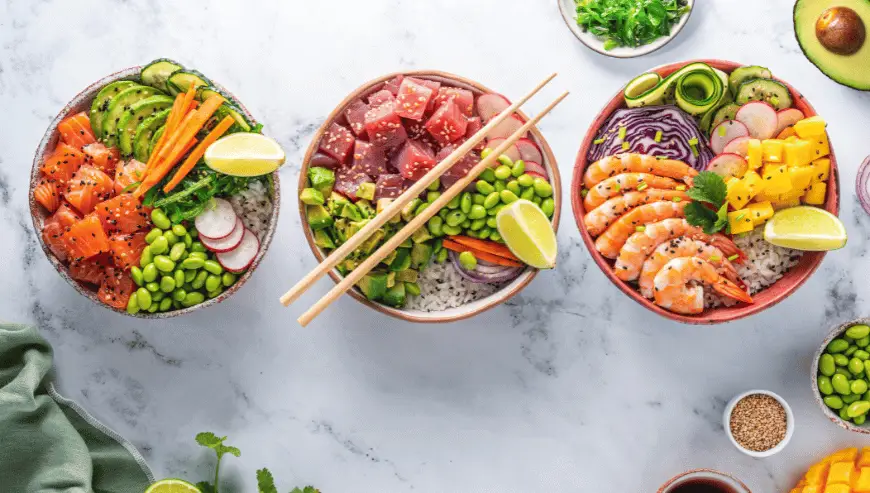 Moderno concept di cibo in stile Poke Bowl in vendita a Ginevra